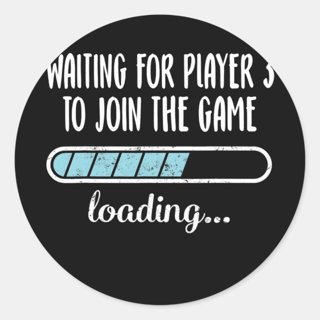 Adesivo Redondo Aguardando Que O Jogador 3 Se Junte Ao Carregament (Frente)