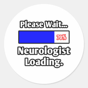 Adesivo Redondo Aguarde...Neurologista Carregando