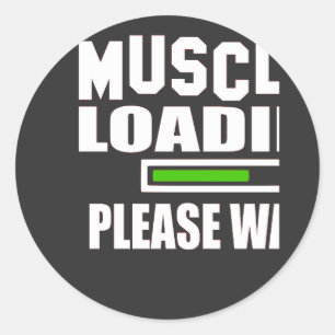 Adesivo Redondo Aguarde Por Favor De Carga Muscular