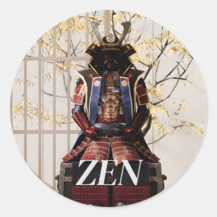 Adesivo Redondo Aguardente de samurai do Japão