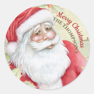 Adesivo Redondo Aguarela Papai Noel