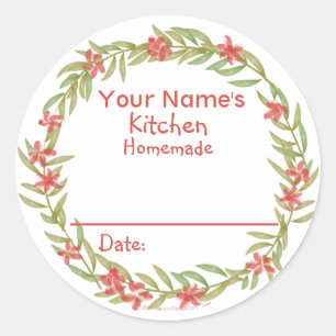 Adesivo Redondo Aguarela vermelha de cozimento personalizada das