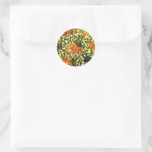 Adesivo Redondo Águas-vivas tropicais subaquáticas Oceanas de arte