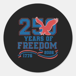 Adesivo Redondo Águia 250 Anos de Liberdade Americana 1776 2026 25