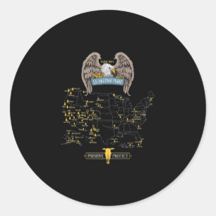 Adesivo Redondo Águia Americana - 63 Parks Nacionais dos EUA - Ca