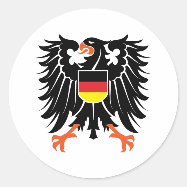 Adesivo Redondo Águia brasão Alemanha Eagle crest Germany (Frente)