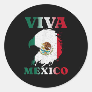 Adesivo Redondo Águia do Dia da Independência Mexicana Bandeira do