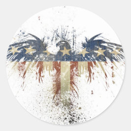 Adesivo Redondo Águia Patriótica, EUA/EUA, bandeira SAD