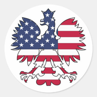 Adesivo Redondo Águia Polonesa Americana