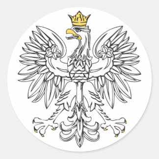 Adesivo Redondo Águia Polonesa com Dourada Coroa