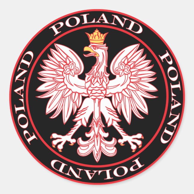 Adesivo Redondo Águia polonesa redonda vermelha (Frente)
