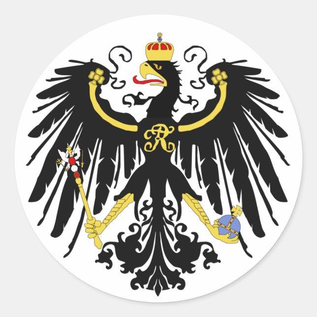 Adesivo Redondo Águia Prussiana - Flagge Preußens - Reichsadle (Frente)
