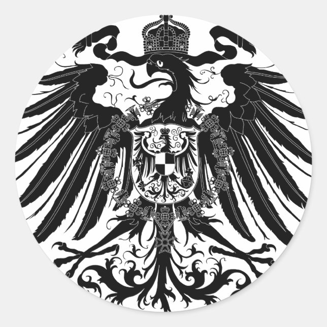 Adesivo Redondo Águia Prussiana Negra (Frente)