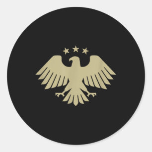 Adesivo Redondo Águia Síria ouro - Emblema Nacional