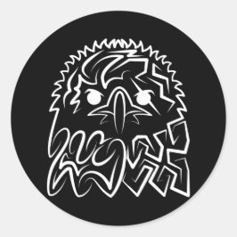 Adesivo Redondo Águia Tribal Negra