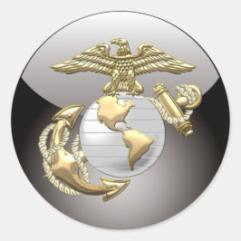 Adesivo Redondo Águia USMC, Globo e Âncora (EGA) [3D]