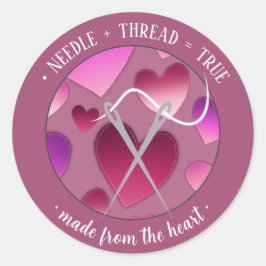 Adesivo Redondo Agulha+banda=verdadeira Feita a partir do coração