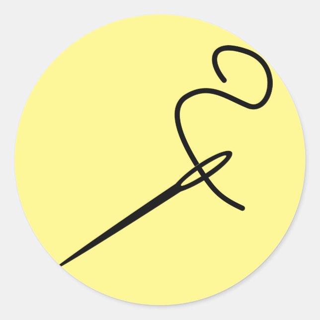 Adesivo Redondo agulha-costura-rosca-reparo-pontiagudo (Frente)