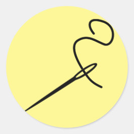 Adesivo Redondo agulha-costura-rosca-reparo-pontiagudo