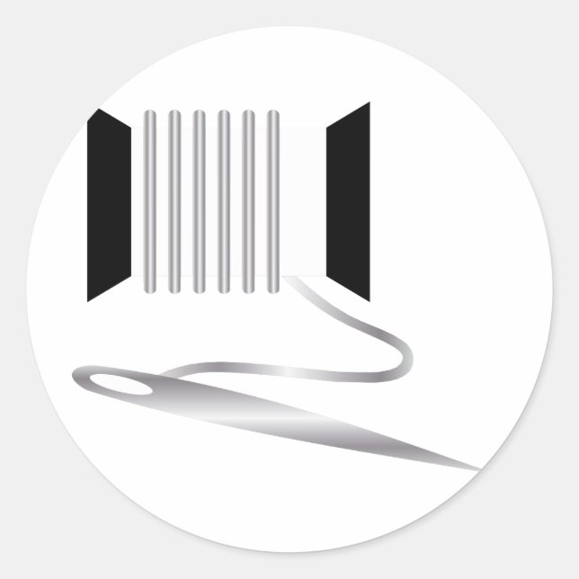 Adesivo Redondo Agulha e thread (Frente)