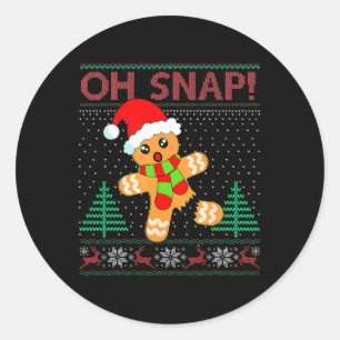 Adesivo Redondo Ah, Pão de Gingerpão Feliz Natal Pajam