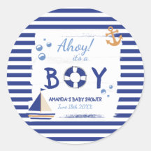 Ahoy, é um menino! Chá de fraldas Azul Marinho do