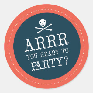 Adesivo Redondo Ahoy Matey Birthday Stickers