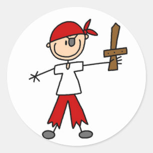 Adesivo Redondo Ahoy Matey Pirate Sticker