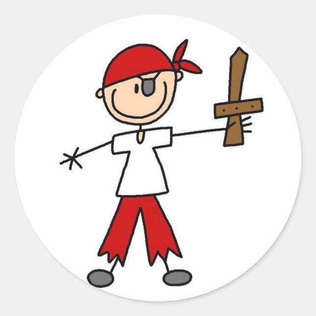 Adesivo Redondo Ahoy Matey Pirate Sticker (Frente)
