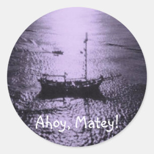 Adesivo Redondo Ahoy o envelope amigo sela o roxo