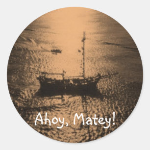 Adesivo Redondo Ahoy selos amigos do envelope
