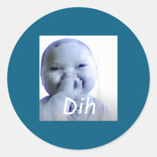 Adesivo Redondo Ai Baby Dih Meme Rotação Cerebral