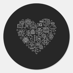 Adesivo Redondo Ai Cbot O Especialista Robô Oficial De Inteligênci