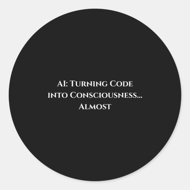 Adesivo Redondo Ai Code Consciousness Funny Tech Geek Nerdy Gift  (Frente)