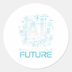 Adesivo Redondo Ai É O Futuro Presente Artificial De Inteligência