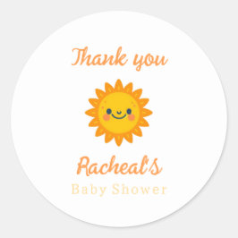 Adesivo Redondo Aí vem o filho Chá de fraldas