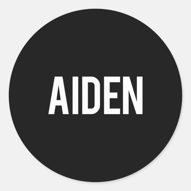 Adesivo Redondo Aiden - Cool New Funny Name Fan Gift Tee  (Frente)