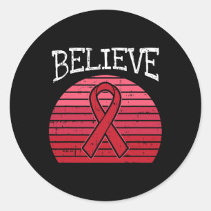 Adesivo Redondo Aids Red Ribbon HIV Aneurísmo cerebral Awarenes
