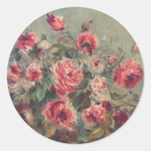Adesivo Redondo "Ainda a vida", Rosas de Vargemont   Renoir