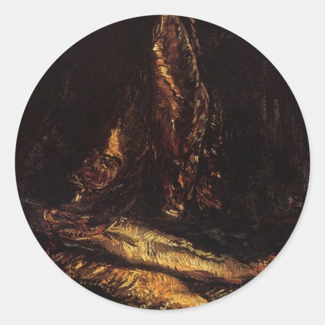 Adesivo Redondo Ainda com Bloateras por Vincent van Gogh (Frente)