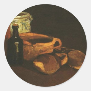 Adesivo Redondo Ainda com os Clogs e Potes, Van Gogh
