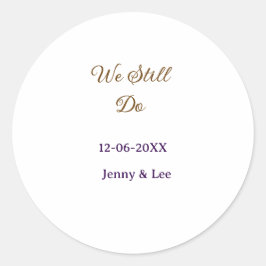 Adesivo Redondo Ainda fazemos rosa marrom nome data ano boho retrô