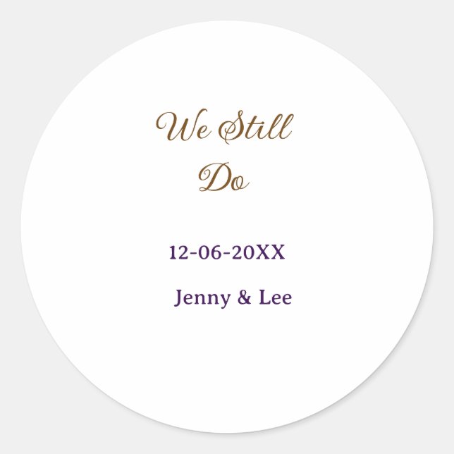 Adesivo Redondo Ainda fazemos rosa marrom nome data ano boho retrô (Frente)