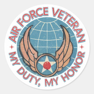 Adesivo Redondo Air Force Veteran