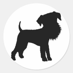 Adesivo Redondo Airedale principal grande engraçado Terrier