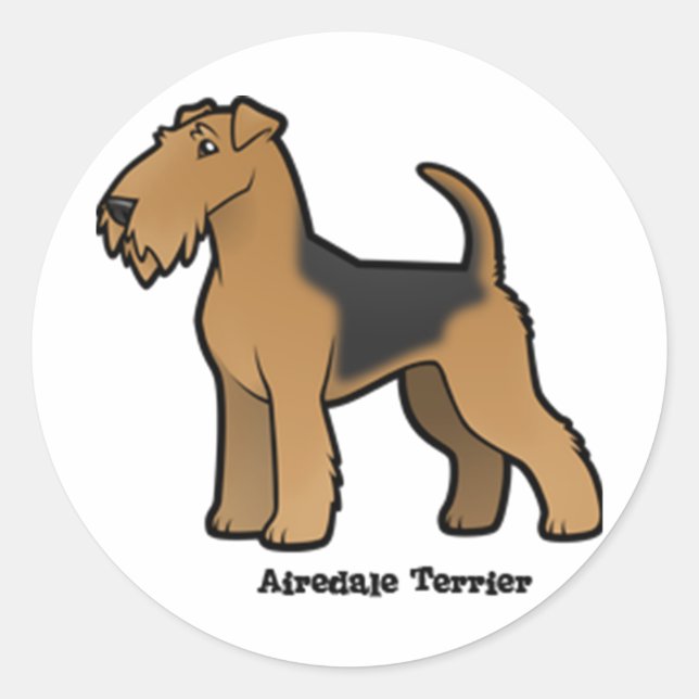 Adesivo Redondo airedale terrier (Frente)