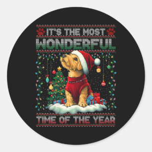 Adesivo Redondo Airedale Terrier Árvore de Natal Decorações de Cão