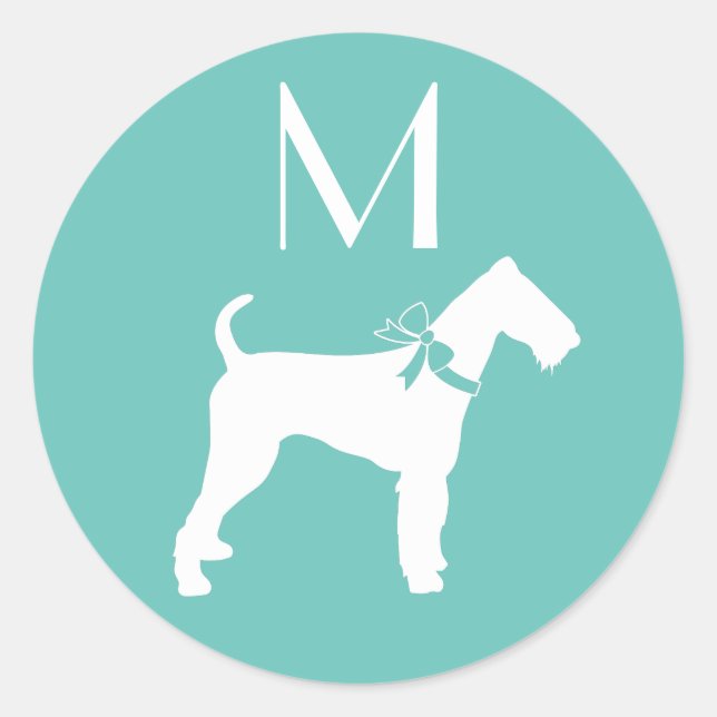 Adesivo Redondo Airedale Terrier Dog Puppy (Frente)