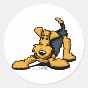 Adesivo Redondo Airedale Terrier no jogo