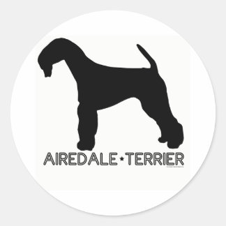 Adesivo Redondo Airedale Terrier Sticker